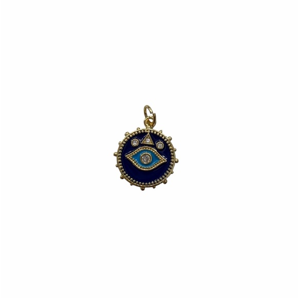 Accessories - Gold and Blue Evil Eye Pendant Charm